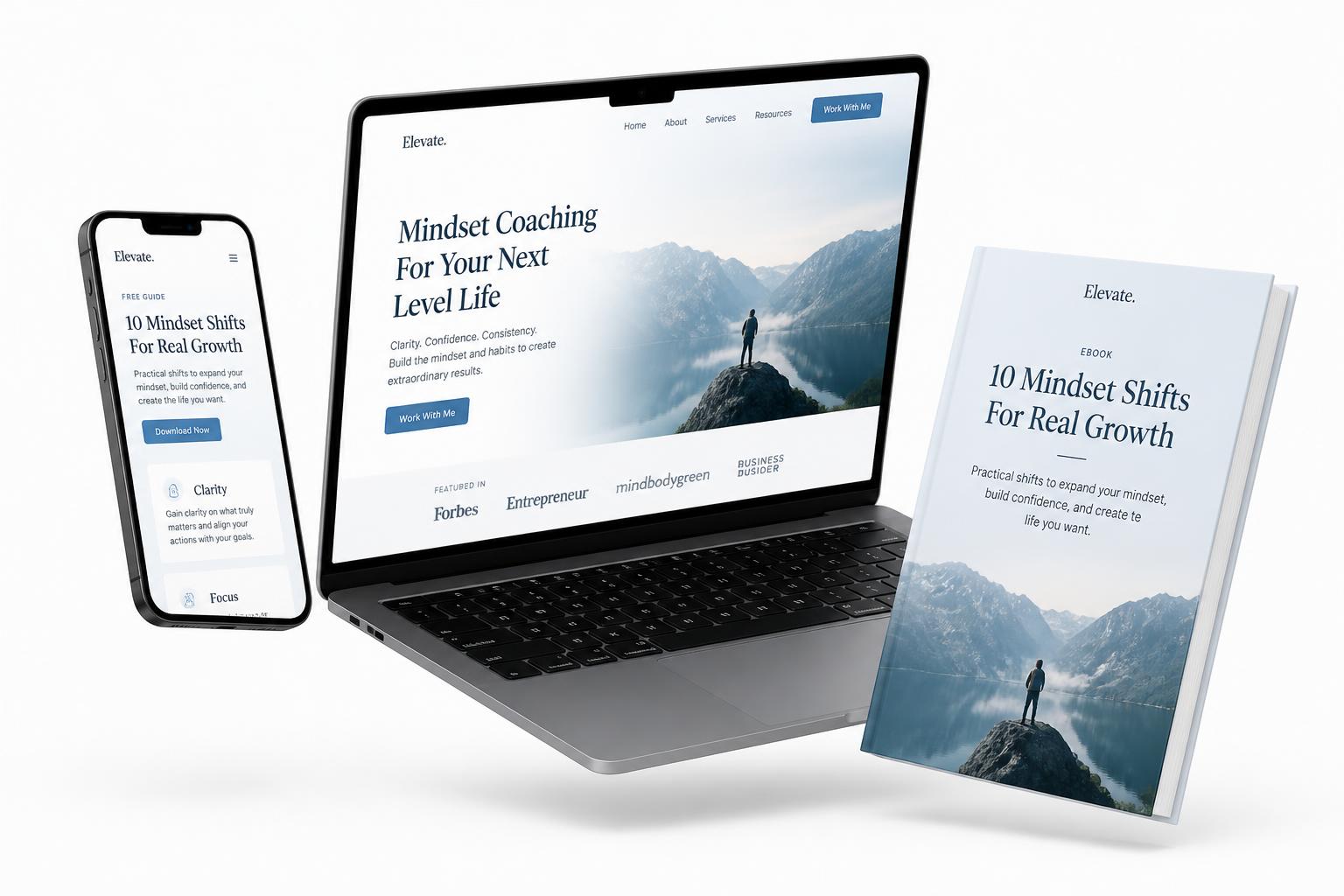 Mockup de una Landing Page optimizada para conversiones